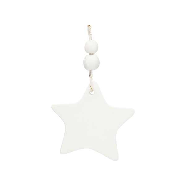 Hanger ster, porselein, 5,5 cm