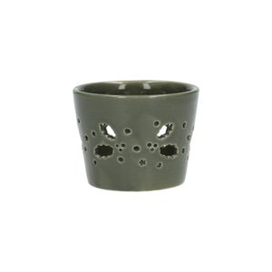 Waxinelichthouder, porselein, groen, H5,5 X Ø7 cm