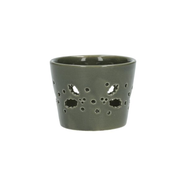 Waxinelichthouder, porselein, groen, H5,5 X Ø7 cm