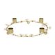 Kandelaar, messing, ring met besjes, 23 cm