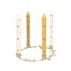 Kandelaar, messing, ring met besjes, 23 cm