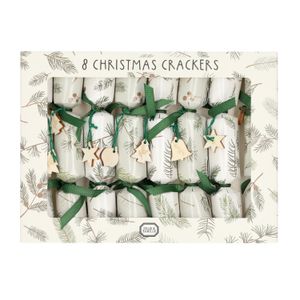 Christmas crackers, kerstgroen, 8 stuks in een doosje