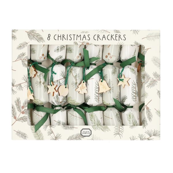 Christmas crackers, kerstgroen, 8 stuks in een doosje