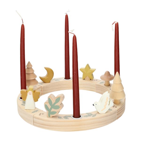 Stekers voor jaarring hout, kerstfiguurtjes, set van 5