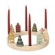 Stekers voor jaarring, hout, huisjes, set van 5