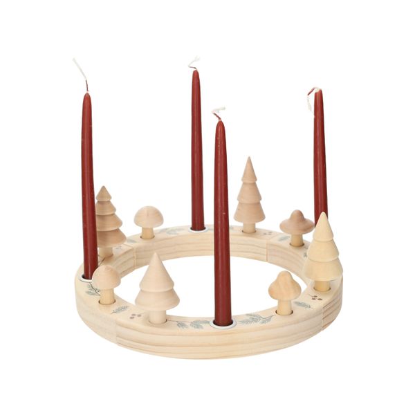 Jaarring of adventskalender, hout, inclusief stekers