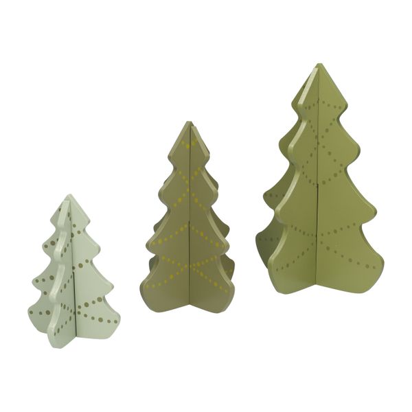 Arbres de Noël DIY en 3D, bois, lot de 3