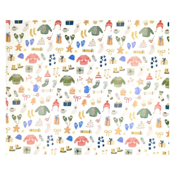 Papier d'emballage, accessoires d’hiver, 70 x 250 cm,