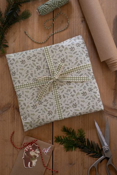 Papier d'emballage, verdure de Noël, 70 x 250 cm, Papier d'emballage, verdure de Noël, 70 x 250 cm,