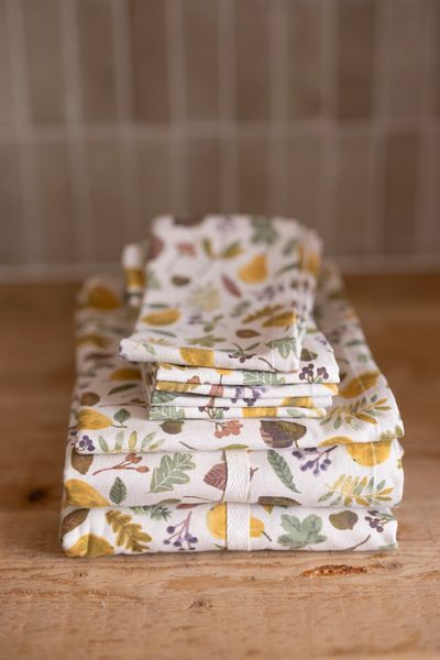 Nappe, coton bio GOTS, récolte de poires, 145 x 250 cm