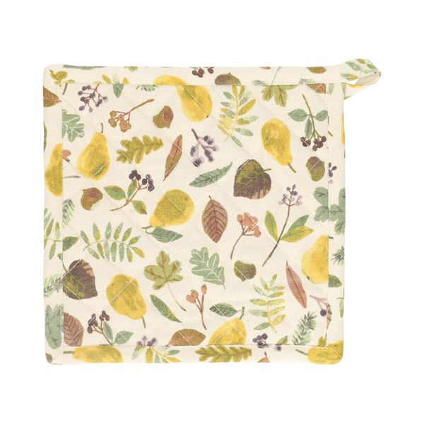 Manique, coton bio GOTS, récolte de poires, 20 x 20 cm Manique, coton bio GOTS, récolte de poires, 20 x 20 cm