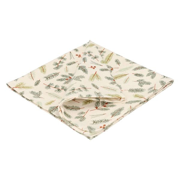 Serviette de table, coton bio GOTS, verdure de Noël, 40 x 40 cm Serviette de table, coton bio GOTS, verdure de Noël, 40 x 40 cm