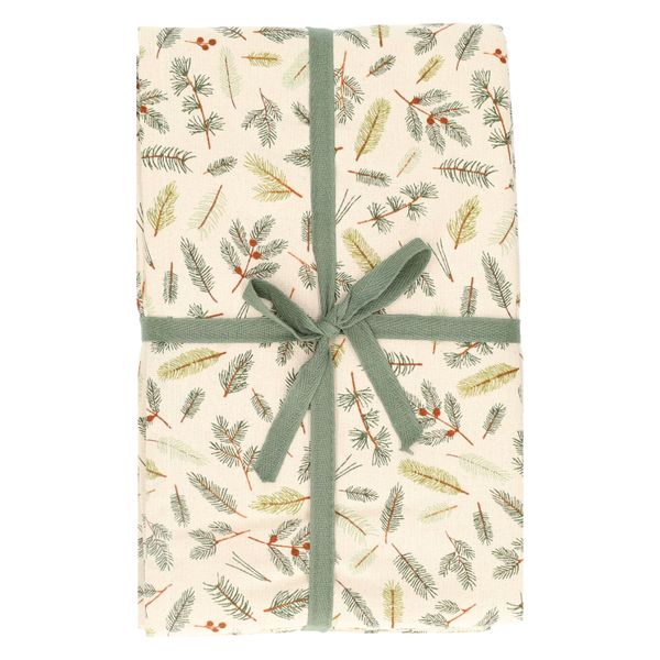 Nappe, coton bio GOTS, verdure de Noël, 145 x 180 cm Nappe, coton bio GOTS, verdure de Noël, 145 x 180 cm