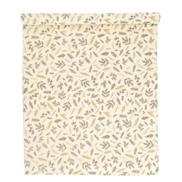 Chemin de table, coton bio GOTS, verdure de Noël, 50 x 145 cm Chemin de table, coton bio GOTS, verdure de Noël, 50 x 145 cm