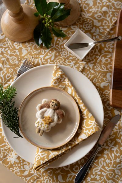 Nappe extra longue, coton bio GOTS, dessin, 145 x 350 cm