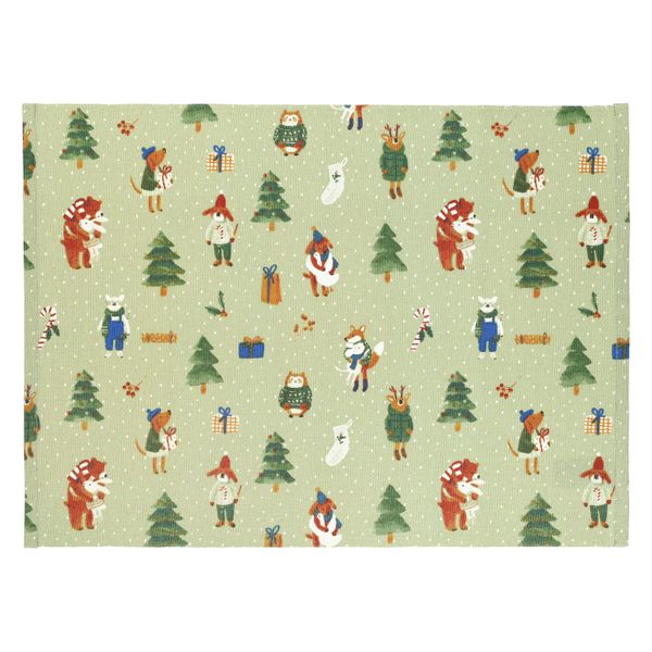 Placemat, GOTS bio-katoen, winterbos,  35 x 50 cm
