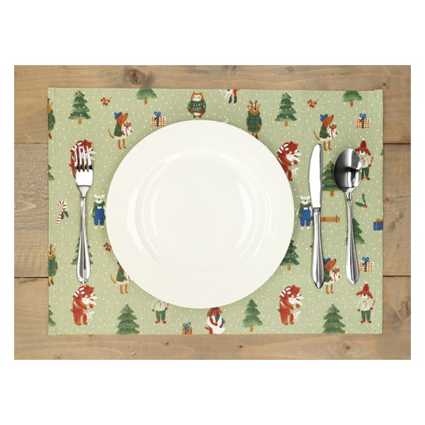 Placemat, GOTS bio-katoen, winterbos,  35 x 50 cm