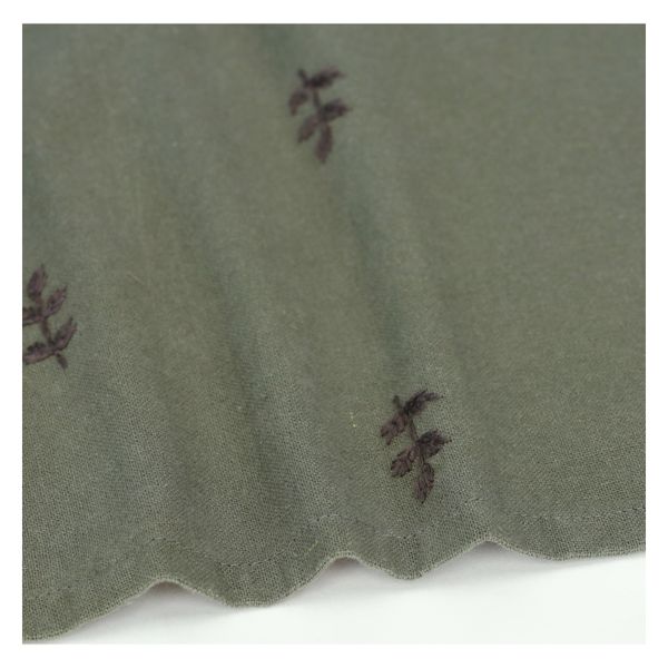 Nappe, coton bio GOTS, brodée brindilles, 145 x 250 cm