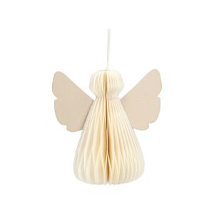 Suspension, angelot, blanc, papier alvéolé, 8 cm Suspension, angelot, blanc, papier alvéolé, 8 cm