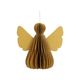 Hanger engeltje, papier, honingraat, oker, 8 cm
