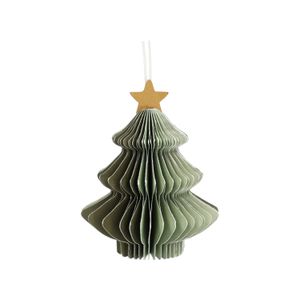 Hanger kerstboom, papier, honingraat, groen, 9 cm