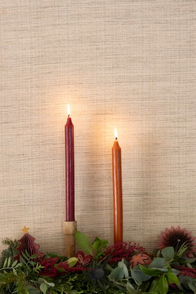 Suspension, sapin de Noël, rouge-brun, papier alvéolé, 9 cm Suspension, sapin de Noël, rouge-brun, papier alvéolé, 9 cm