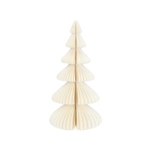 Kerstboom uitvouwbaar, papier, wit, klein, 23 cm