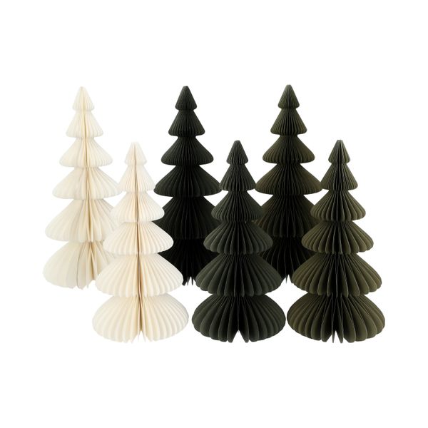Kerstboom uitvouwbaar, papier, wit, klein, 23 cm