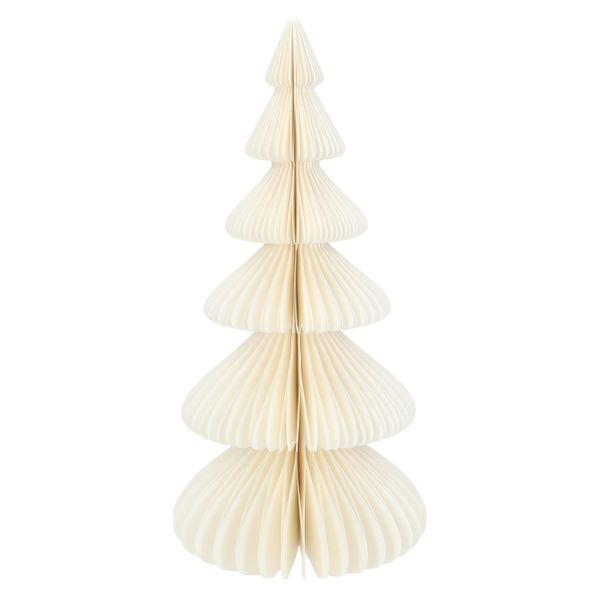 Sapin de Noël, blanc, grand, papier plié, 30 cm