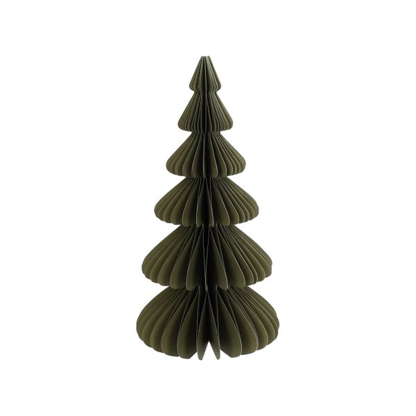 Kerstboom uitvouwbaar, papier, klein, mosgroen, 23 cm