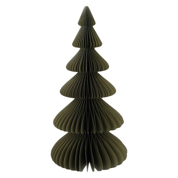 Sapin de Noël, vert mousse, grand, papier plié, 30 cm