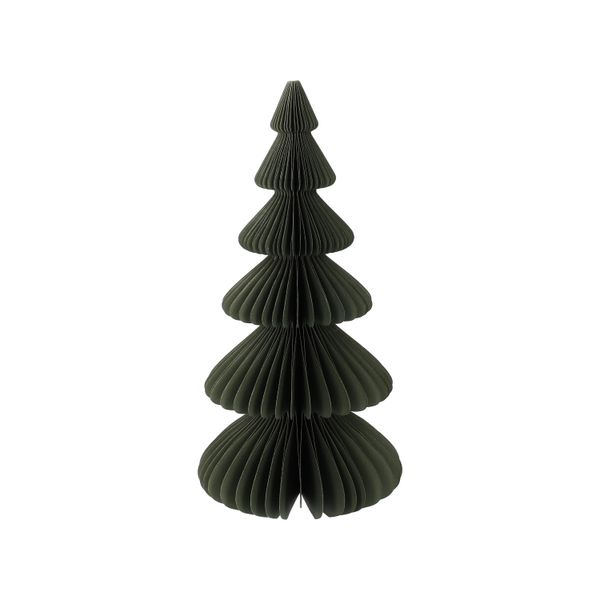 Sapin de Noël, vert foncé, petit, papier plié, 23 cm