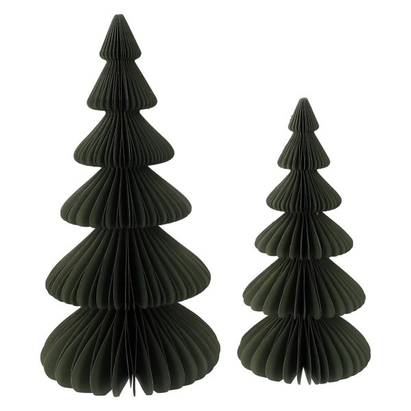 Kerstboom uitvouwbaar, papier, groot, donkergroen, 23 cm