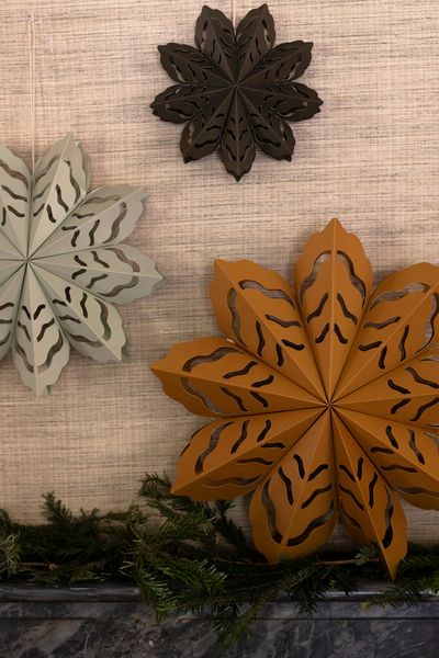 Kerstster, papier, mosgroen, 23 cm