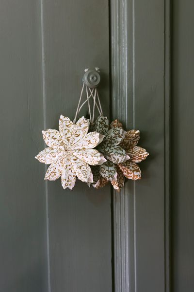 Kerststerren mini, uitvouwbaar, papier, set van 3, 12 cm