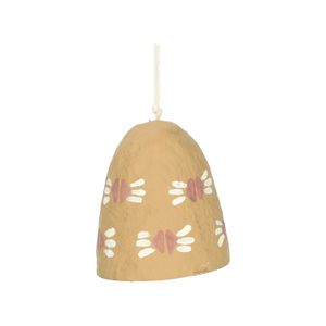 Suspension de Noël clochette, coton mâché, ocre, 7 cm Suspension de Noël clochette, coton mâché, ocre, 7 cm