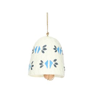 Suspension de Noël clochette, coton mâché, blanc, 7 cm Suspension de Noël clochette, coton mâché, blanc, 7 cm