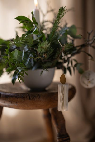 Hanger kaars, papier, uitvouwbaar, wit, set van 2