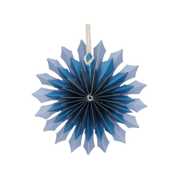 Hanger ster, papier, blauw, Ø10 cm