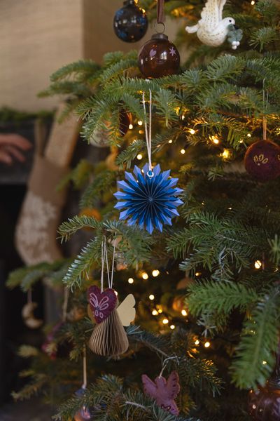 Hanger ster, papier, blauw, Ø10 cm Hanger ster, papier, blauw, Ø10 cm