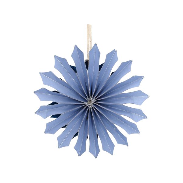 Hanger ster, papier, blauw, Ø10 cm