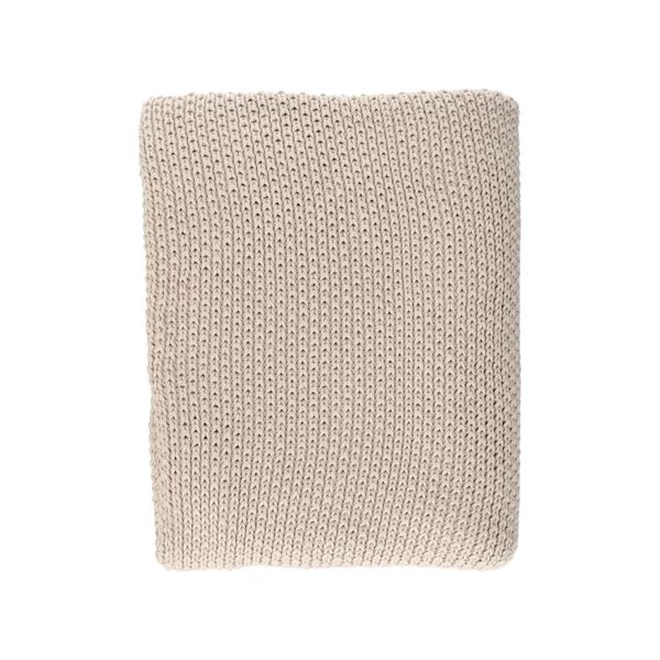 Plaid en tricot, coton bio GOTS, gris galet, 130 x 170 cm Plaid en tricot, coton bio GOTS, gris galet, 130 x 170 cm