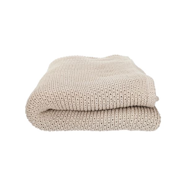 Plaid en tricot, coton bio GOTS, gris galet, 130 x 170 cm Plaid en tricot, coton bio GOTS, gris galet, 130 x 170 cm