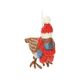 Kersthanger, vogel met muts en sjaal, vilt