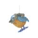 Kersthanger, blauwe vogel met sjaal, vilt
