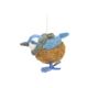 Kersthanger, blauwe vogel met sjaal, vilt Kersthanger, blauwe vogel met sjaal, vilt