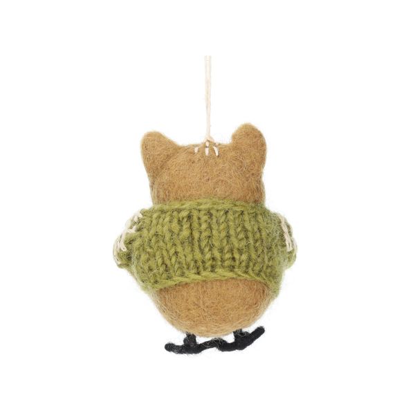 Suspension de Noël, hibou en pull, feutrine Suspension de Noël, hibou en pull, feutrine