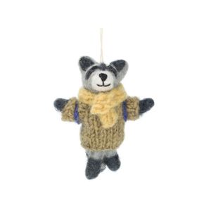 Kersthanger, wasbeer met kleintje, vilt Kersthanger, wasbeer met kleintje, vilt
