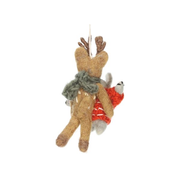 Suspension de Noël, biche et faon, feutrine Suspension de Noël, biche et faon, feutrine