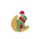 Suspension de Noël, grenouille sur la lune, feutrine Suspension de Noël, grenouille sur la lune, feutrine